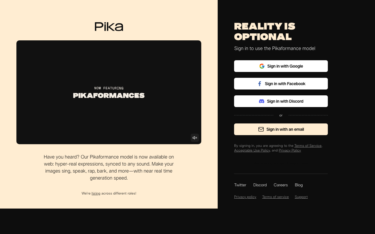 Screenshot von Pika
