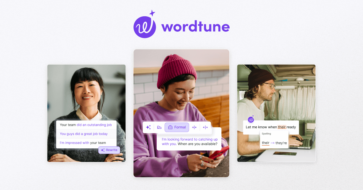 Screenshot von Wordtune
